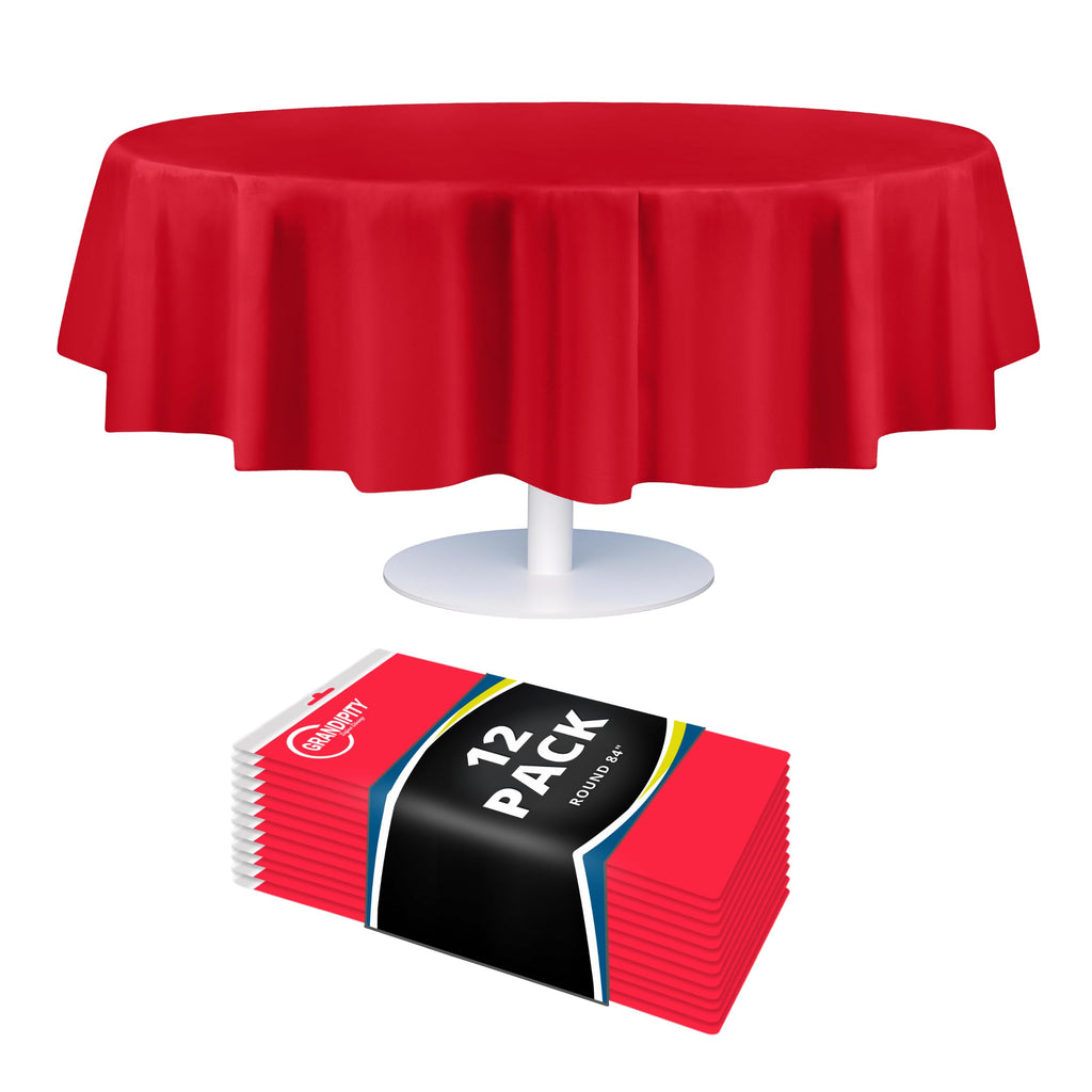 Grandipity Plastic Table Cloth Disposable 12 Pack 54” x 108” Rectangle