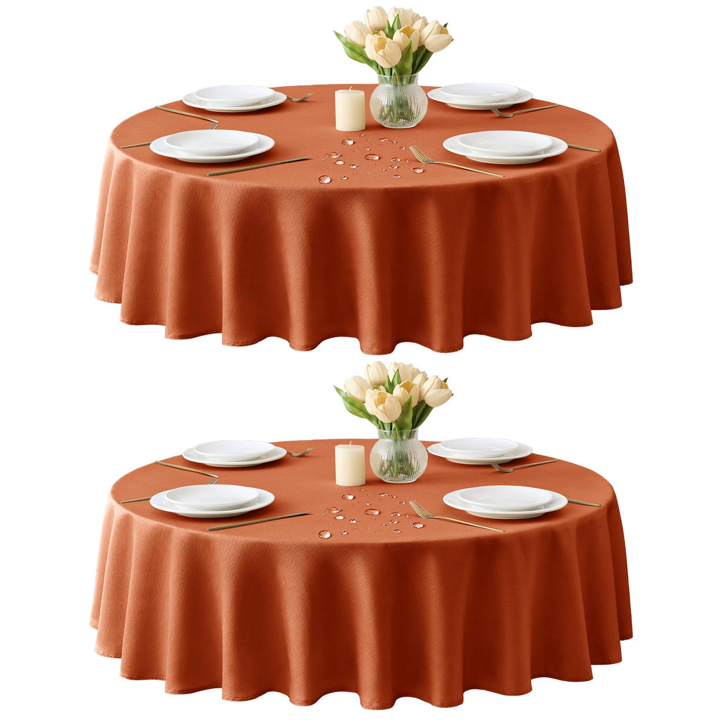 Fall Tablecloths Rectangular 6ft, Slub Texture, Waterproof, 2-Pack