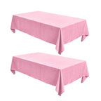 Fitable 2 Pack Linen Textured Rectangle Tablecloths, 52 x 70 Inch, Nature
