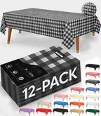 Utopia Kitchen Plastic Table Cloth Disposable [White, 12 Pack]