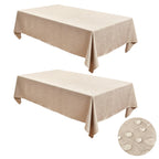 Fitable 2 Pack Linen Textured Rectangle Tablecloths, 52 x 70 Inch, Nature