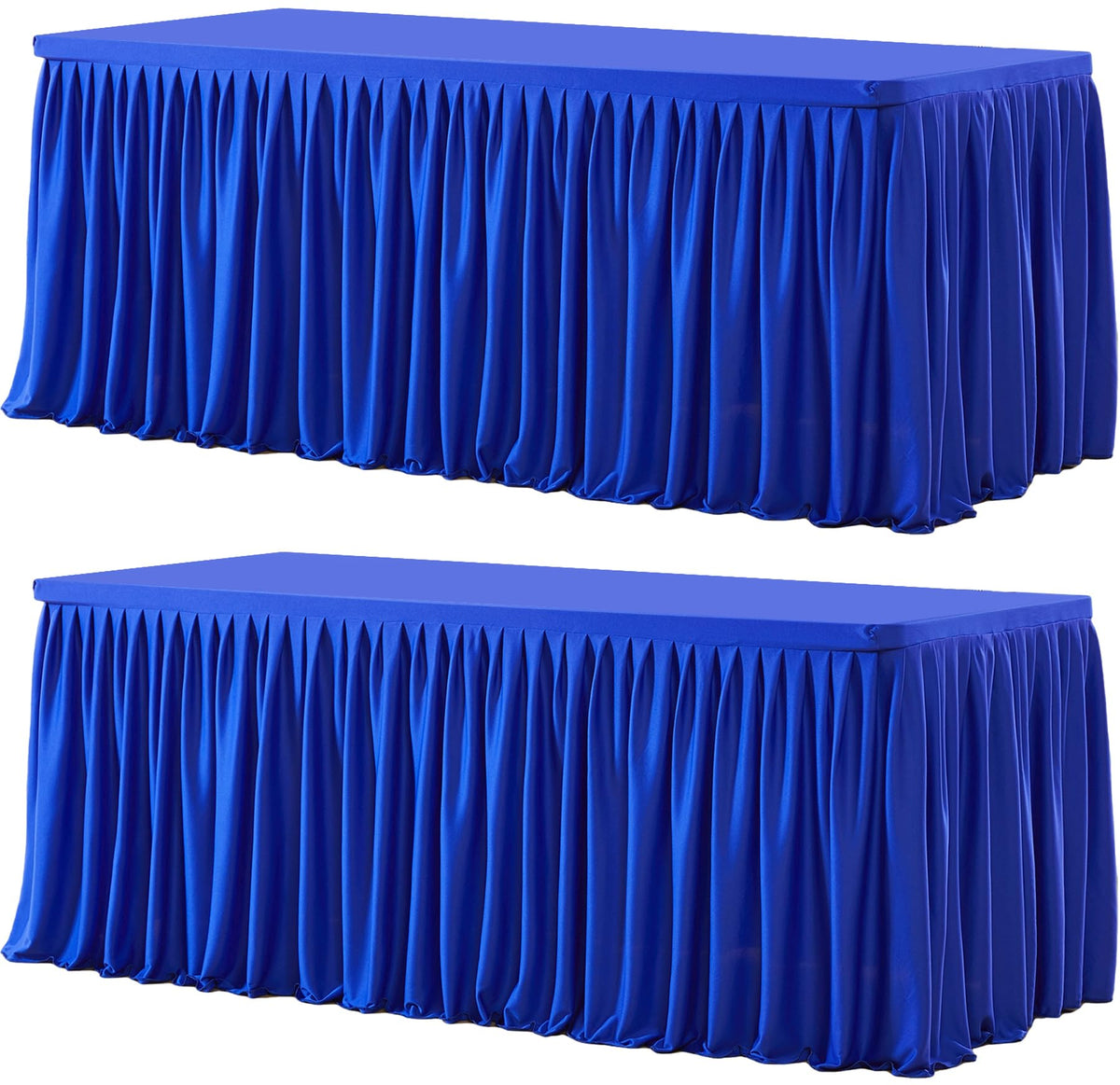 Wish Care 2 Pack Champagne Rectangle Table Clothes for 6 Foot Tables, Polyester Fitted Tablecloths 6t Stretch Table Cover for Wedding, Birthday, Parties, Trade Show, Craft Show