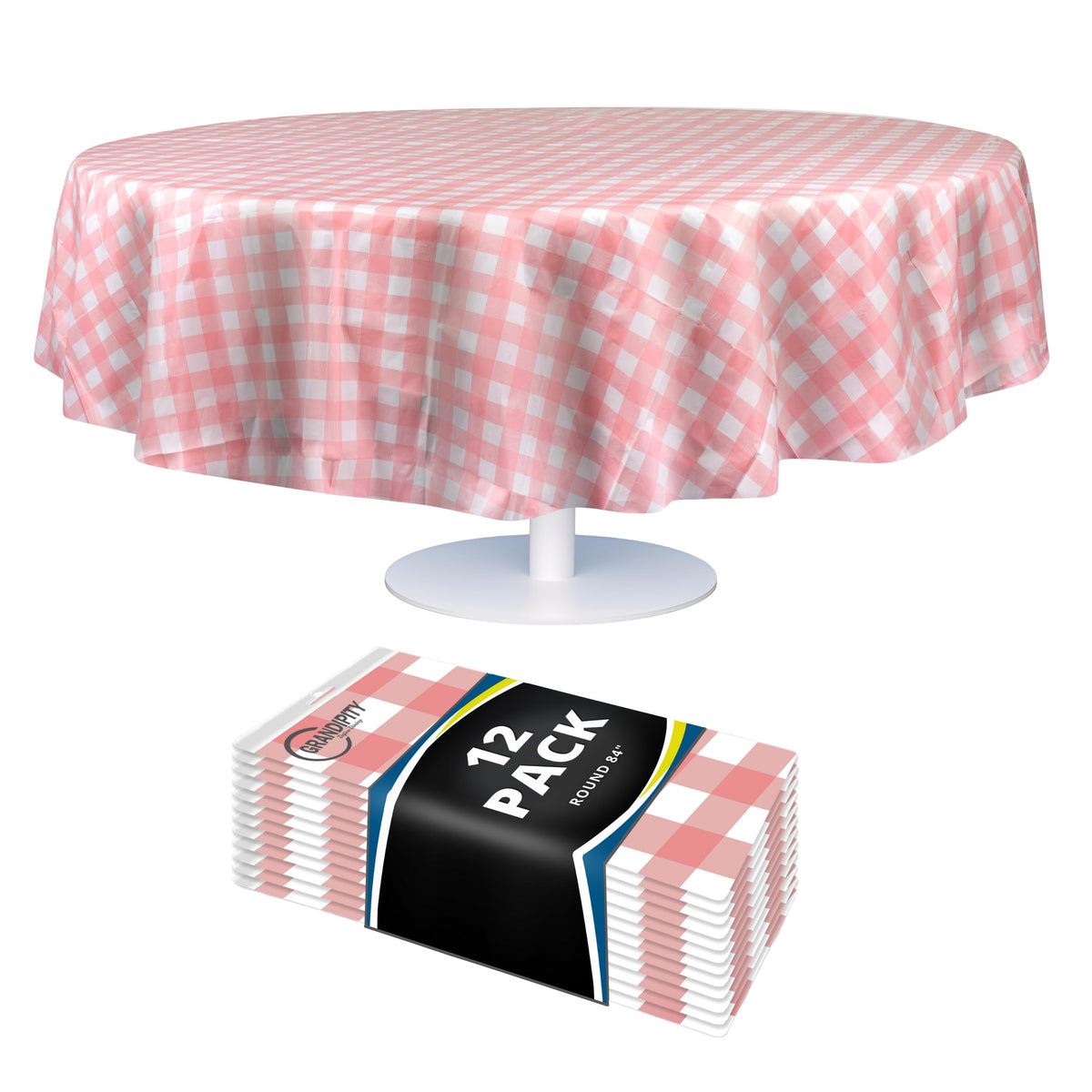 Grandipity Plastic Table Cloth Disposable 12 Pack 54” x 108” Rectangle