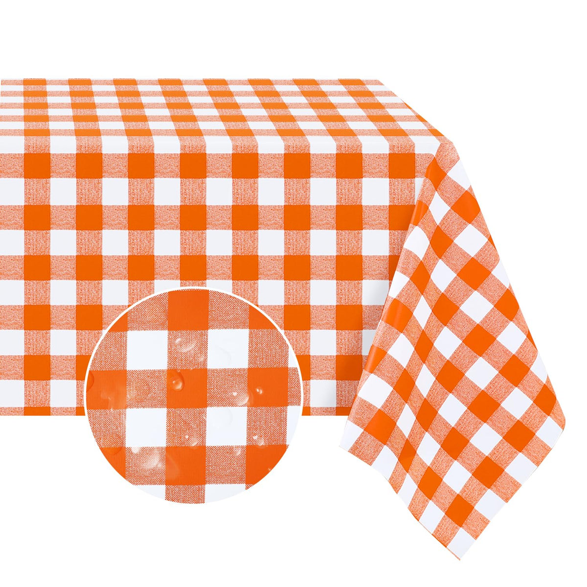Romanstile Rectangle Vinyl Tablecloth, 100% Waterproof Buffalo Gingham Plastic Table Cloth, Heavy Duty Wipeable Checkered Table Covers for Outdoor, Camping, Picnic, Patio - 54 x 78, Red and White