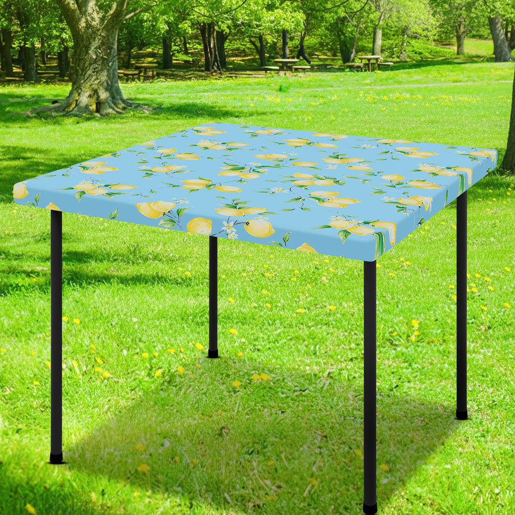 Smiry Rectangle Table Cloth, Waterproof Plastic Table Cover for 5FT Tables