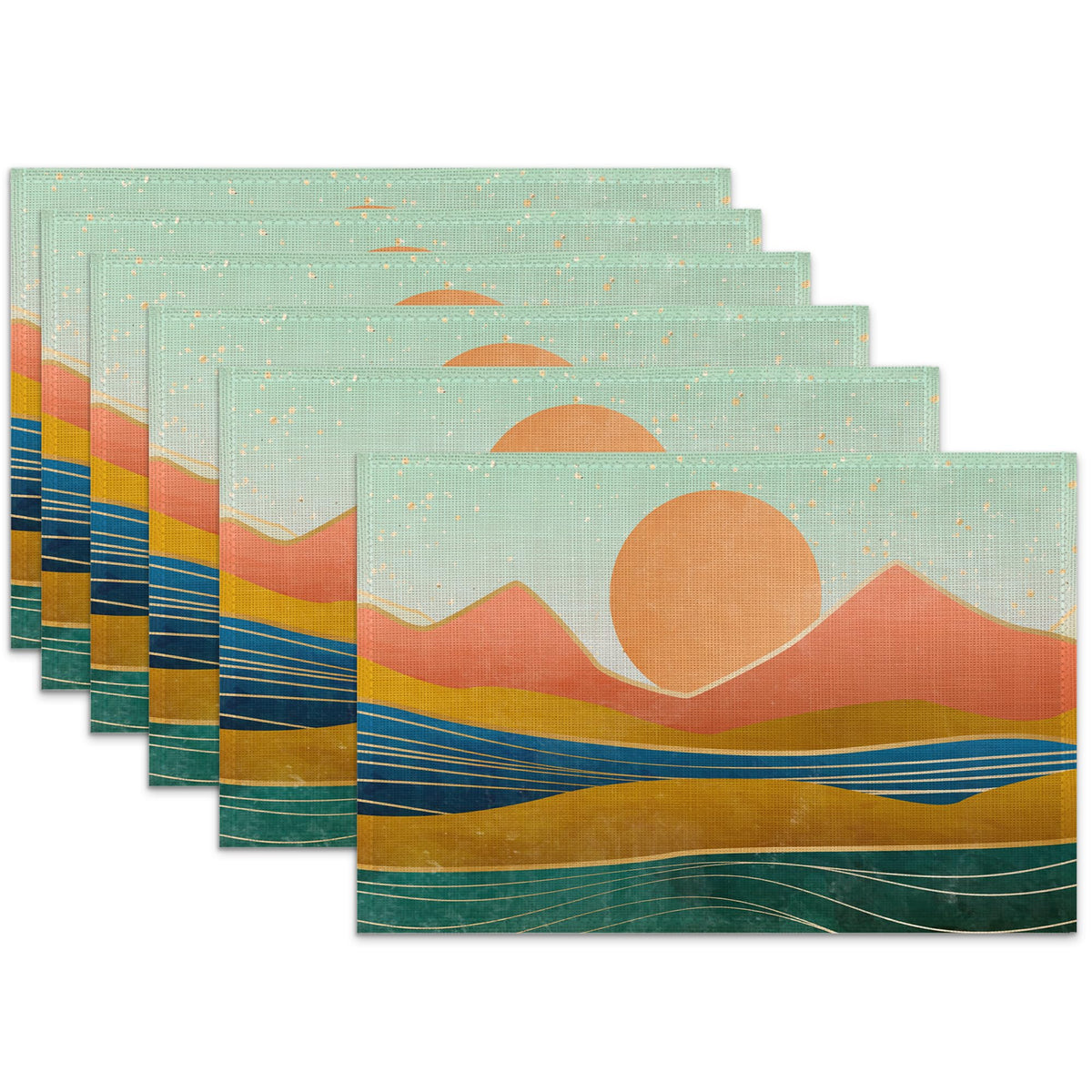 Lemon Placemats for Dining Table Set of 6,Summer Flower Leaves Place Mats for Home Party Kitchen Indoor Holiday Rustic Washable Heat Resistant Table Mats 12 x 18 Inch