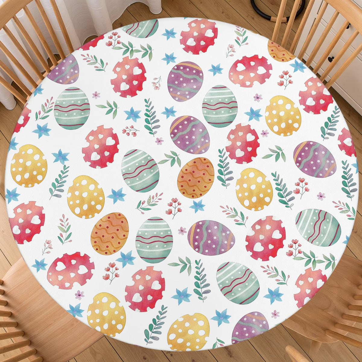 Fall Maple Leaves Round Fitted Tablecloth 40-44 inch, Autumn Leaf Berry Thanksgiving Table Cloth Elastic Edge,Vintage Farmhouse Table Cover Waterproof Washable, Picnic Camping Dining Party Decor
