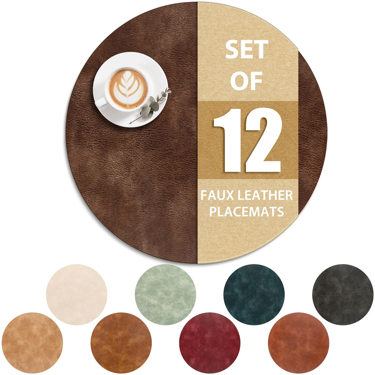 ADRIMER Placemats, Heat Resistant Oval Place Mats Set of 4 Easy to Clean