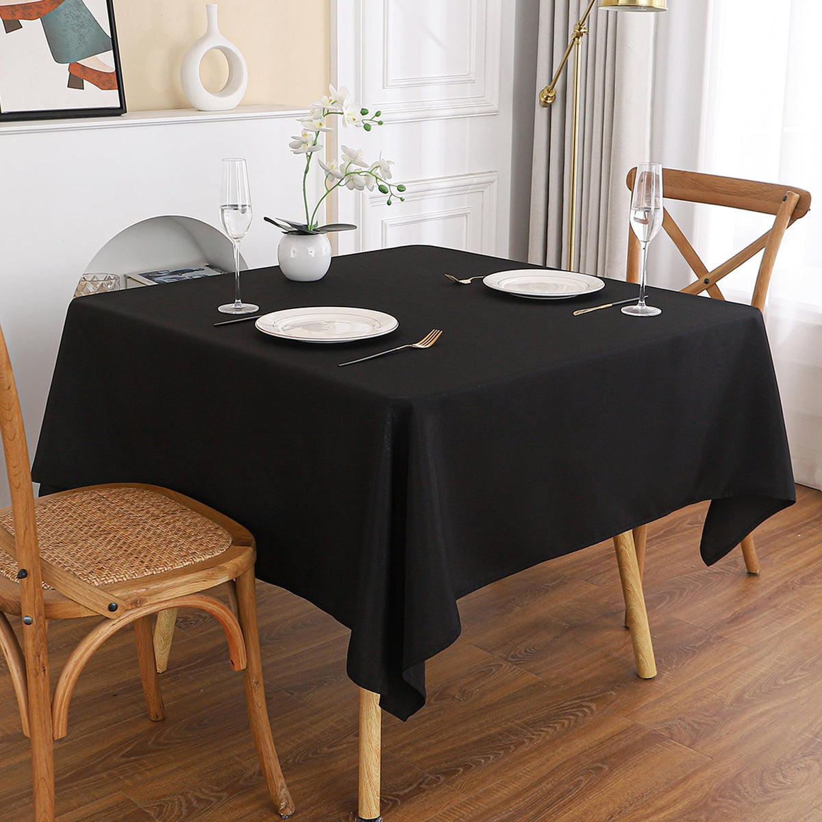 Burgundy Oval Tablecloth, 60 x 84 Inch, Stain and Wrinkle Resistant Machine Washable Polyester Table Cloth, Fabric Table Cover for Dining Buffet Party and Outdoor Use