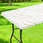 Smiry Rectangle Table Cloth, Waterproof Plastic Table Cover for 5FT Tables