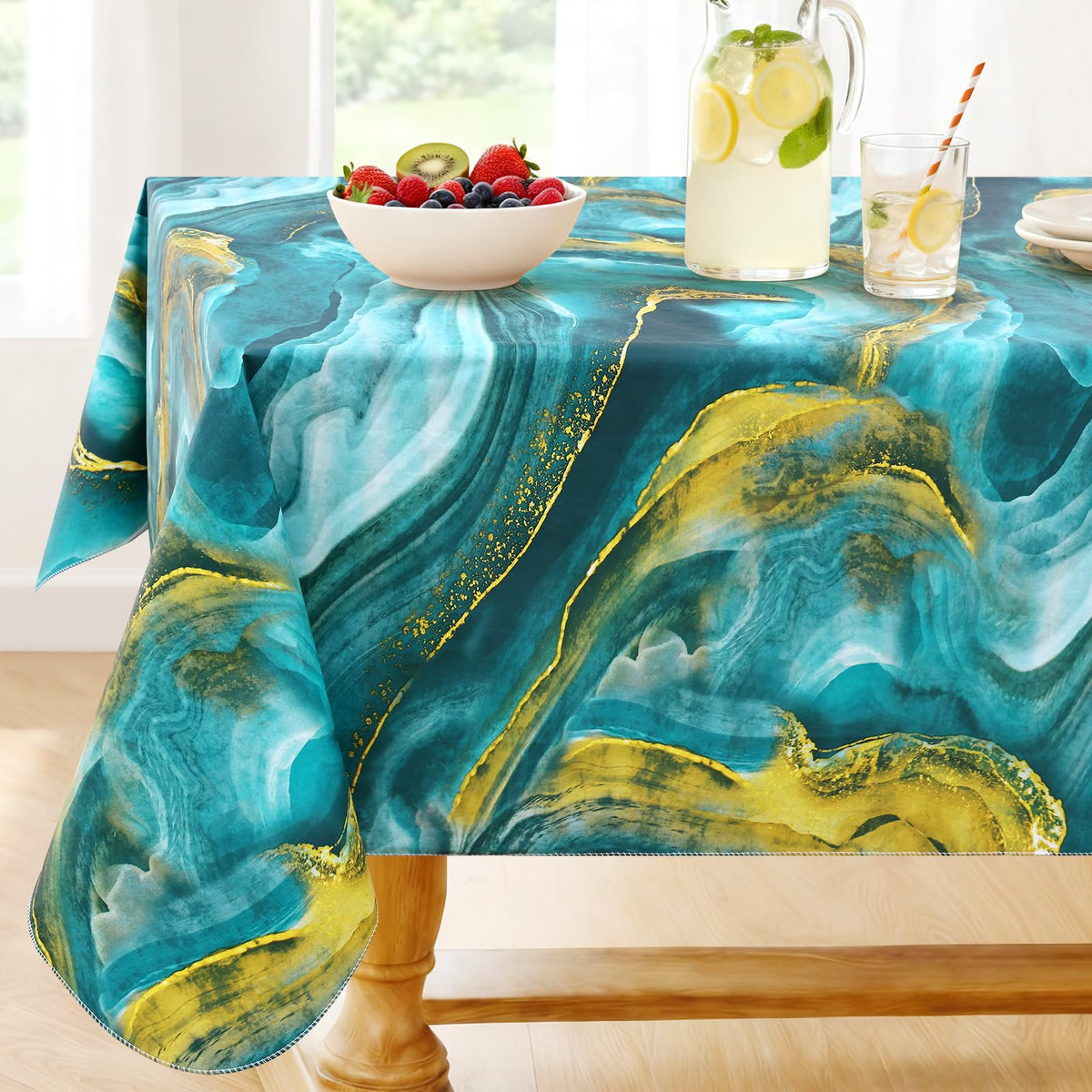 Smiry Fall Rectangle Table Cloth, Waterproof Vinyl Tablecloth with Flannel Backing, Wipeable Autumn Pumpkin Plastic Tablecloths for Harvest and Thanksgiving Parties, (Orange, 60"x84")