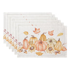 QIYI Boho Table Placemats Set of 4, 12"x18" Linen Place Mats, Wildflowers