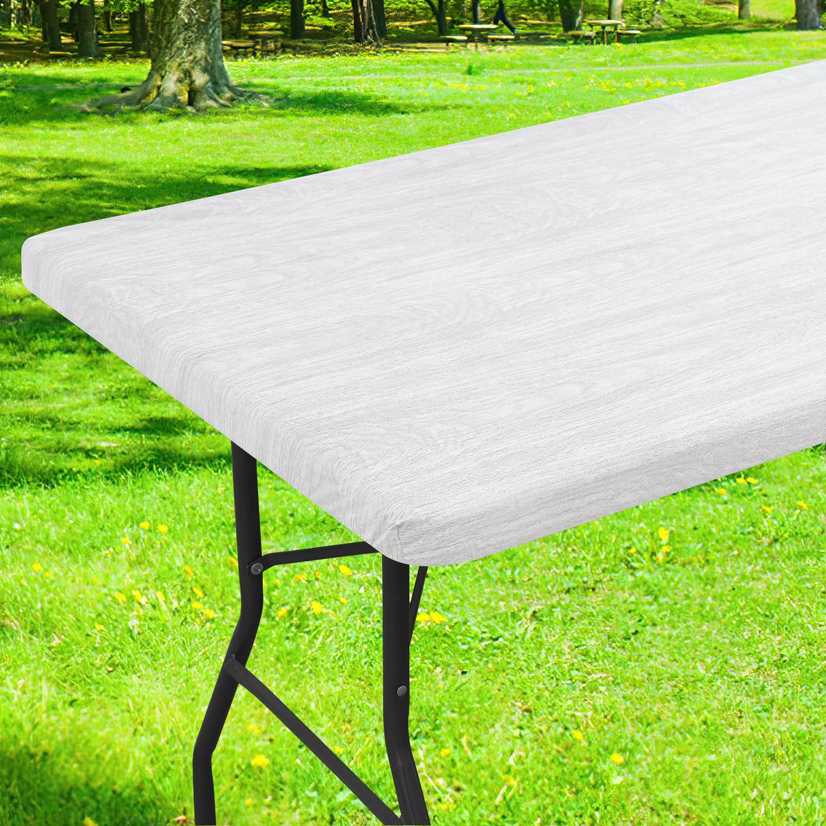 Smiry Rectangle Table Cloth, Waterproof Plastic Table Cover for 5FT Tables