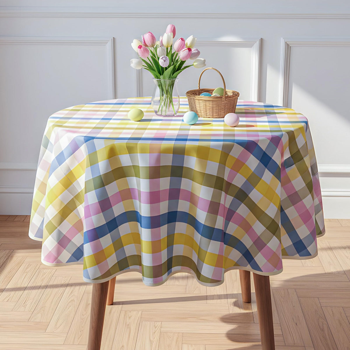 Red White Buffalo Plaid Waterproof Tablecloth for Outdoor Use Picnic Table Cover for Holiday Dinner, Farmhouse Kitchen, Patio Dining, Reusable Checkered Table Cloth, W60 x L84 in