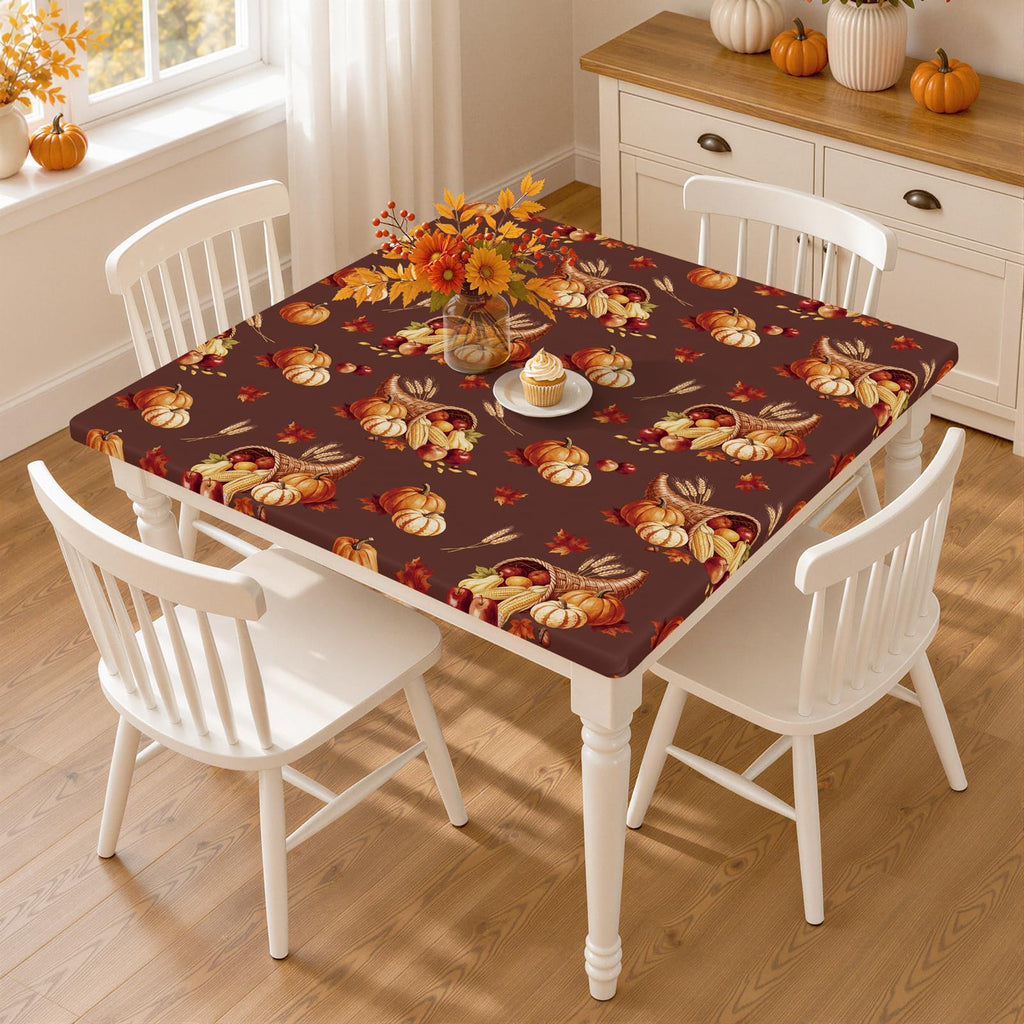 Smiry Rectangle Table Cloth, Waterproof Plastic Table Cover for 5FT Tables