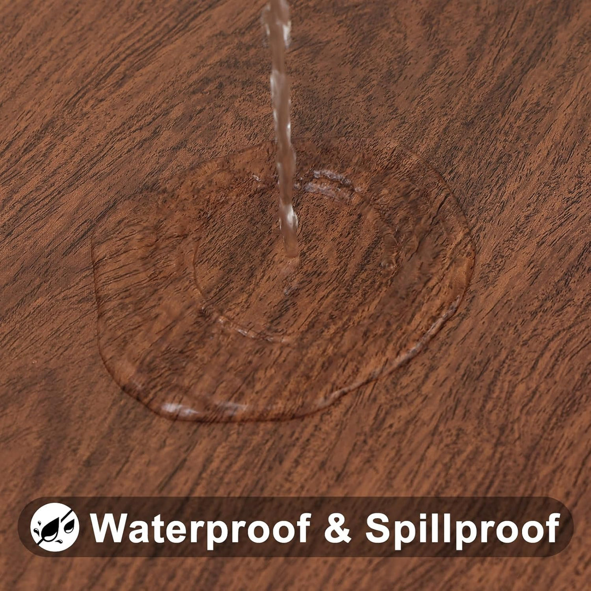 Smiry Round Picnic Tablecloth, Waterproof Elastic Fitted Table Covers for 45" - 56" Tables, Wipeable Flannel Backed Vinyl Tablecloths for Camping, Indoor, Outdoor, Brown