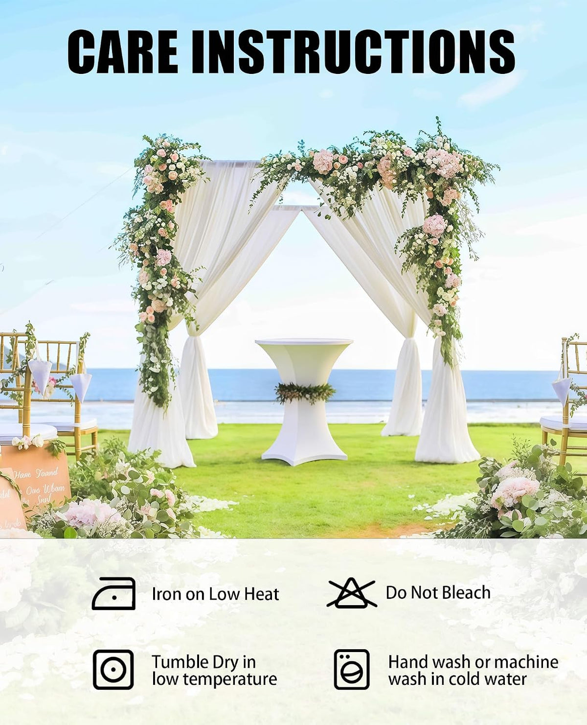 Cocktail Table Covers - 6 Pack 32x43 Inch Table Cloth - Black