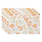 QIYI Boho Table Placemats Set of 4, 12"x18" Linen Place Mats, Wildflowers