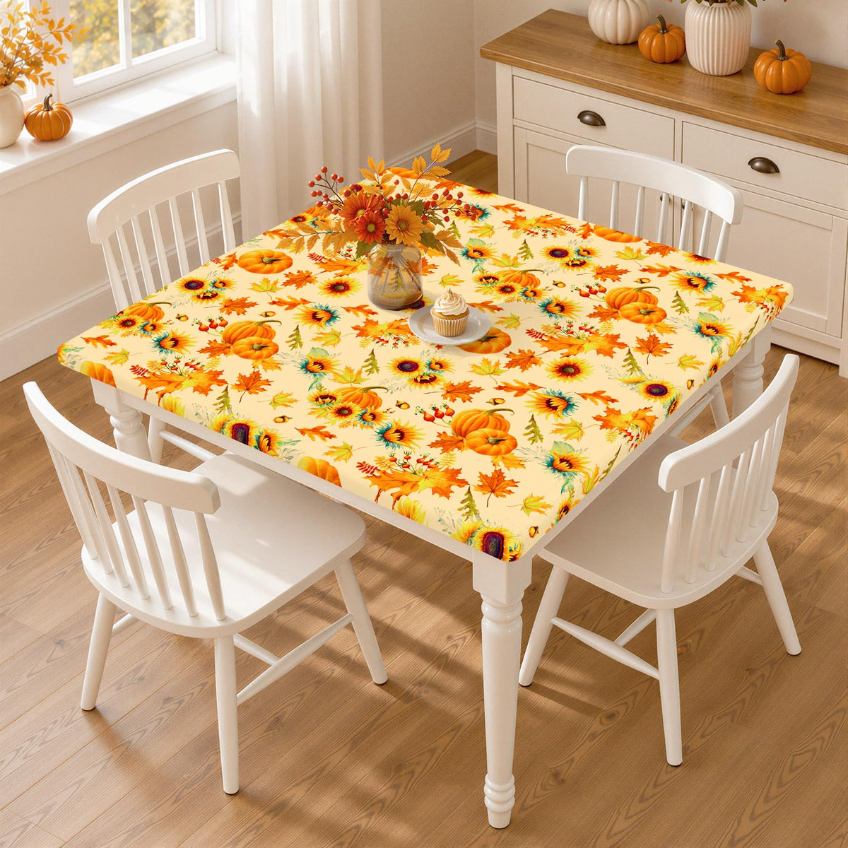 Smiry Rectangle Table Cloth, Waterproof Plastic Table Cover for 5FT Tables
