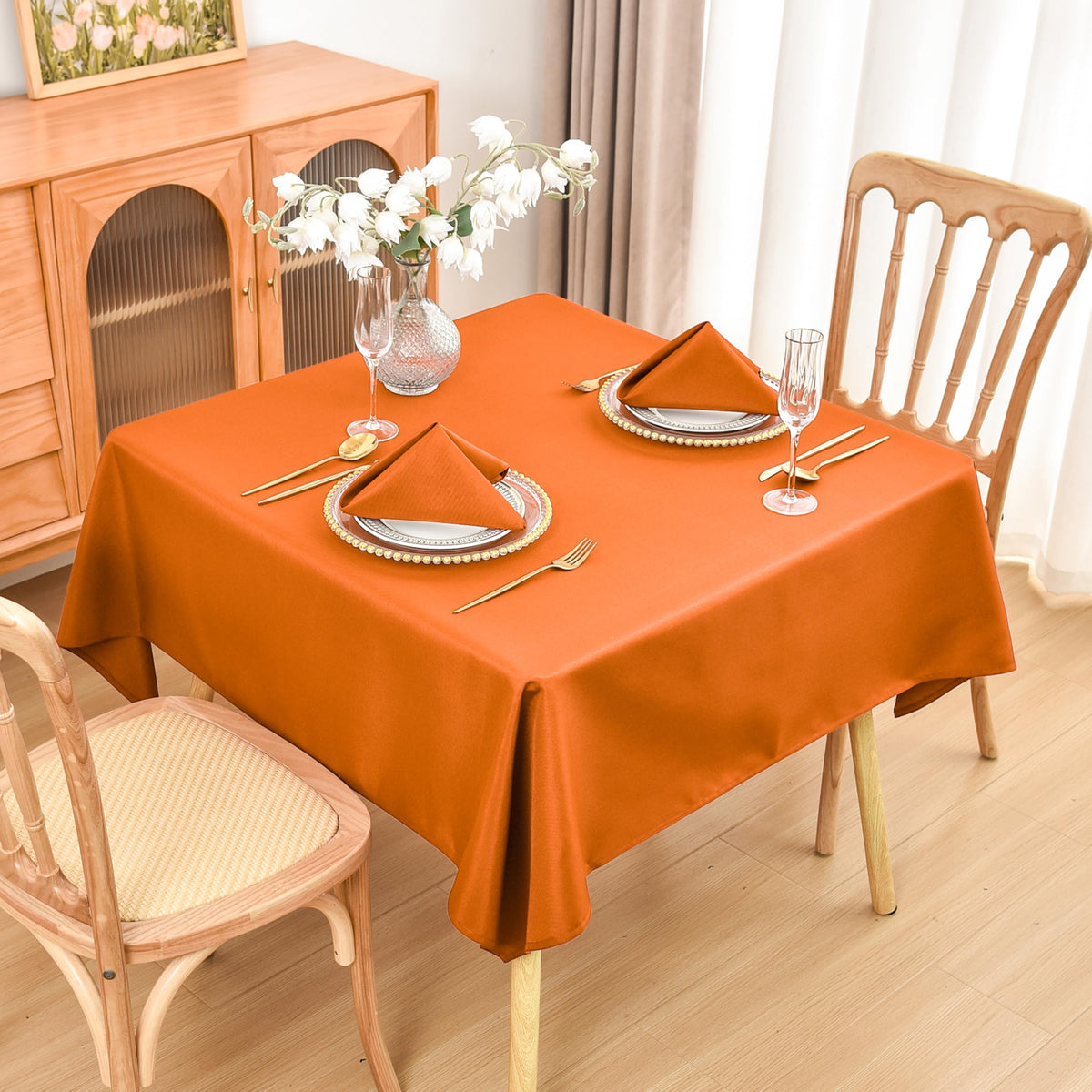 Burgundy Oval Tablecloth, 60 x 84 Inch, Stain and Wrinkle Resistant Machine Washable Polyester Table Cloth, Fabric Table Cover for Dining Buffet Party and Outdoor Use