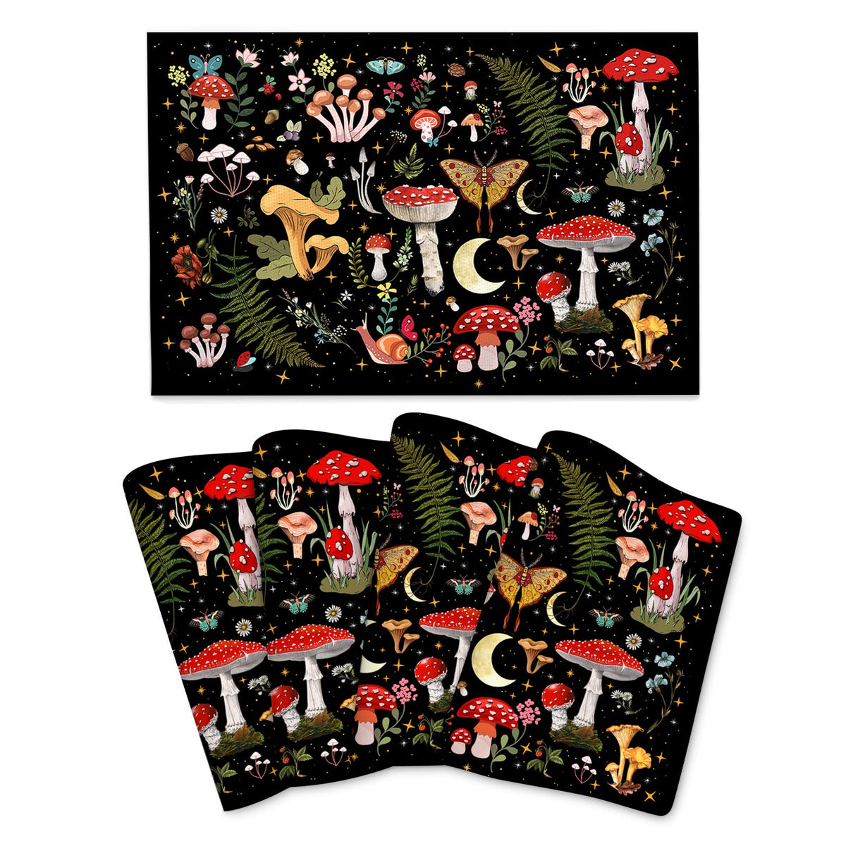 Boho Floral Placemats Set of 4, Colorful Dining Table Mats 12"x18"