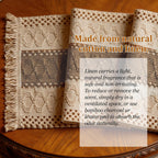 6 Pcs 11.8" x 19" Boho Placemats with Macrame Rustic Farmhouse Table Decor