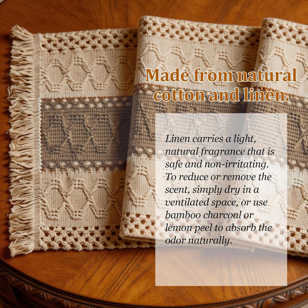 6 Pcs 11.8" x 19" Boho Placemats with Macrame Rustic Farmhouse Table Decor