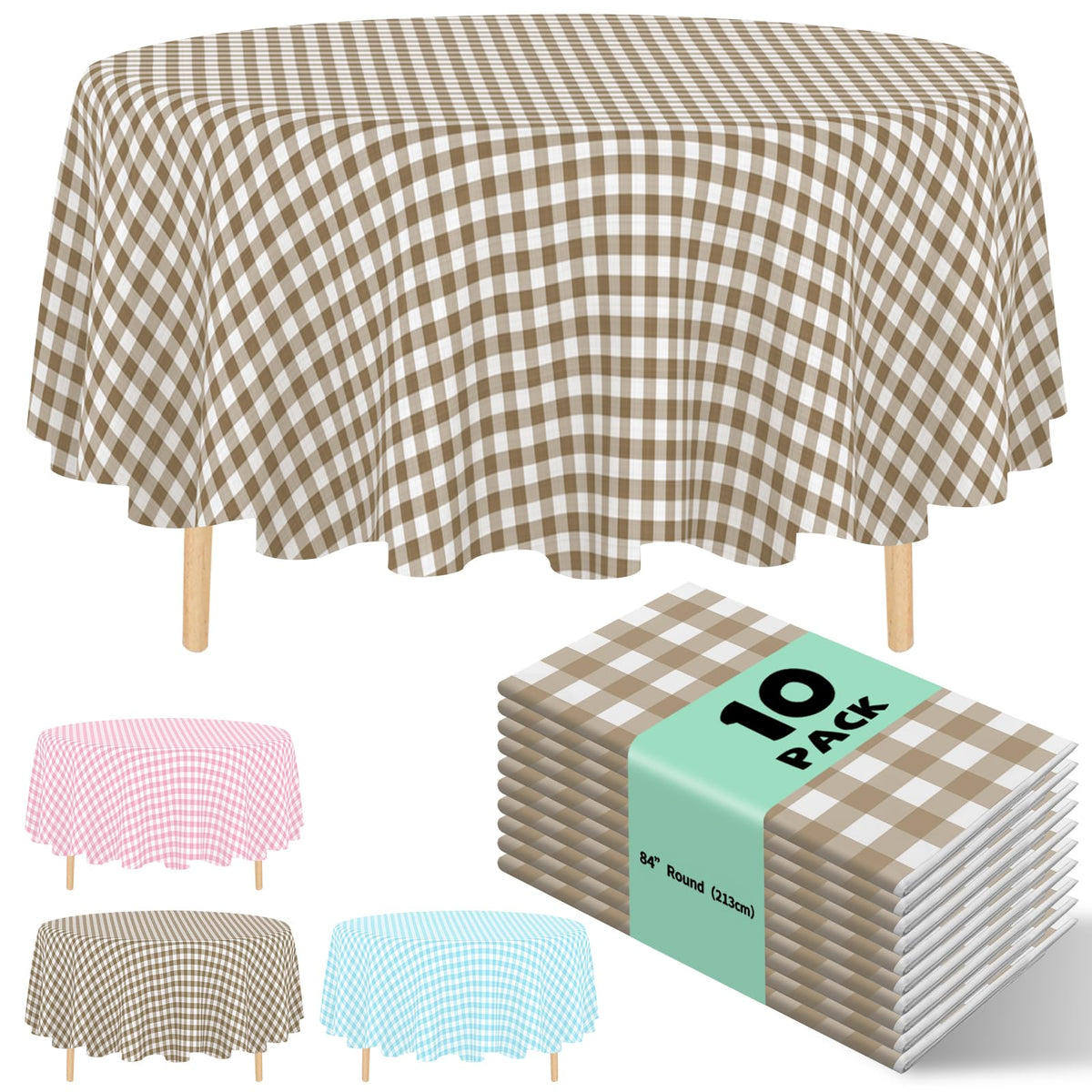 10 Pack Silver Grey Plastic Tablecloth 54x108 Inch Disposable Waterproof Rectangle Table Cover for Party Birthday Wedding Picnic Outdoor