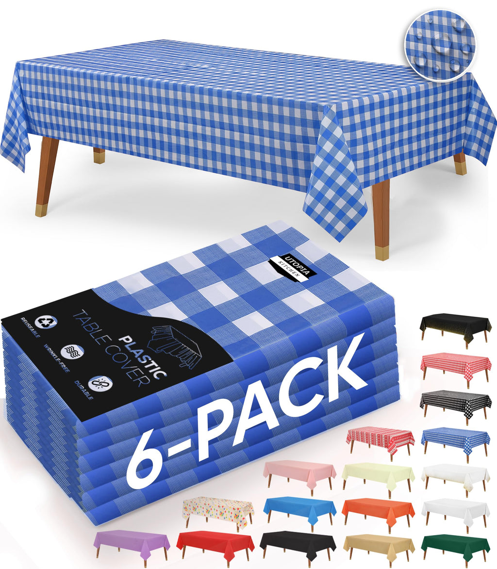 Utopia Kitchen Plastic Table Cloth Disposable [White, 12 Pack]