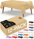 Utopia Kitchen Plastic Table Cloth Disposable [White, 12 Pack]
