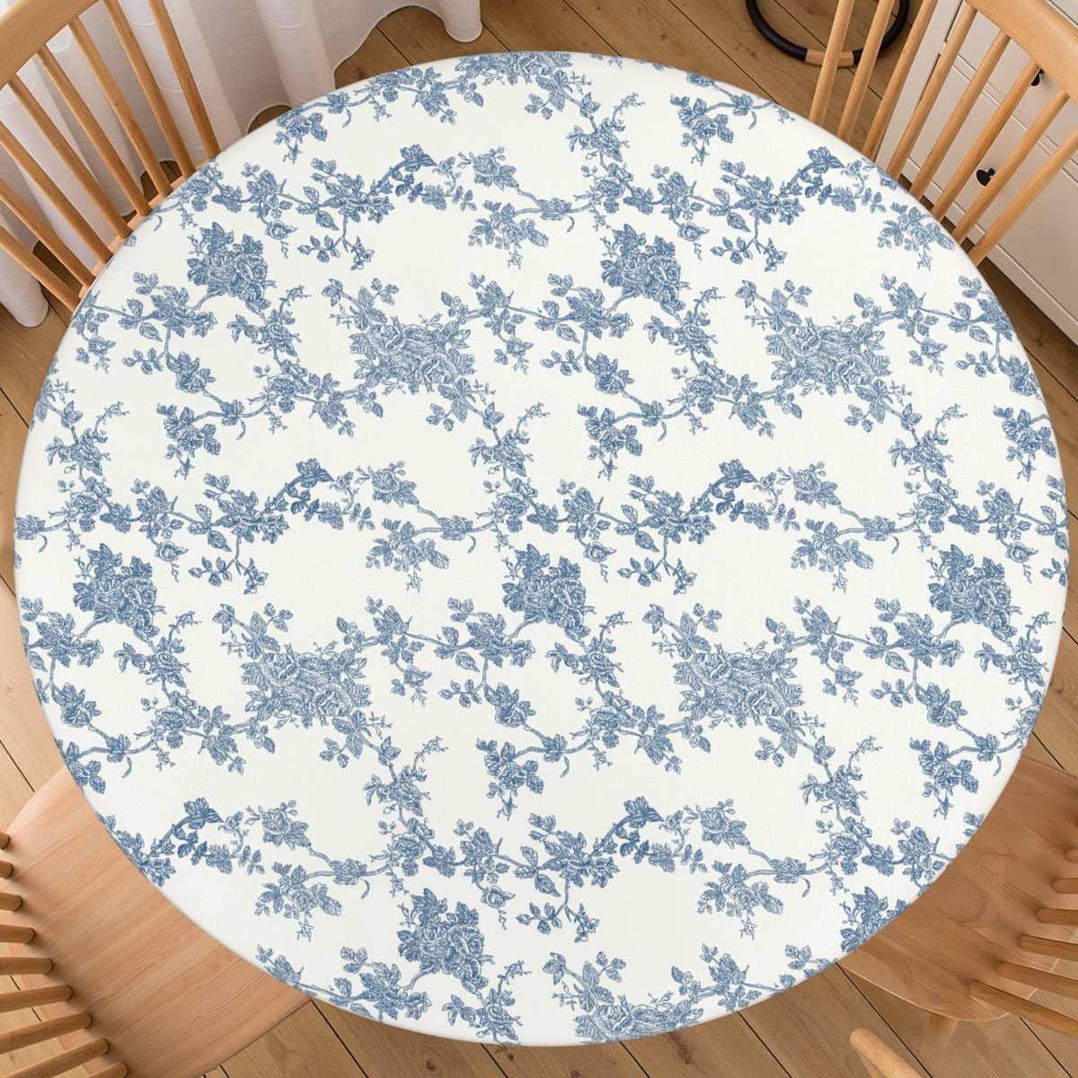 Fall Maple Leaves Round Fitted Tablecloth 40-44 inch, Autumn Leaf Berry Thanksgiving Table Cloth Elastic Edge,Vintage Farmhouse Table Cover Waterproof Washable, Picnic Camping Dining Party Decor