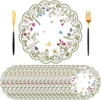 50 PCS Paper Placemats Disposable, Vintage Wildflower Place Mats
