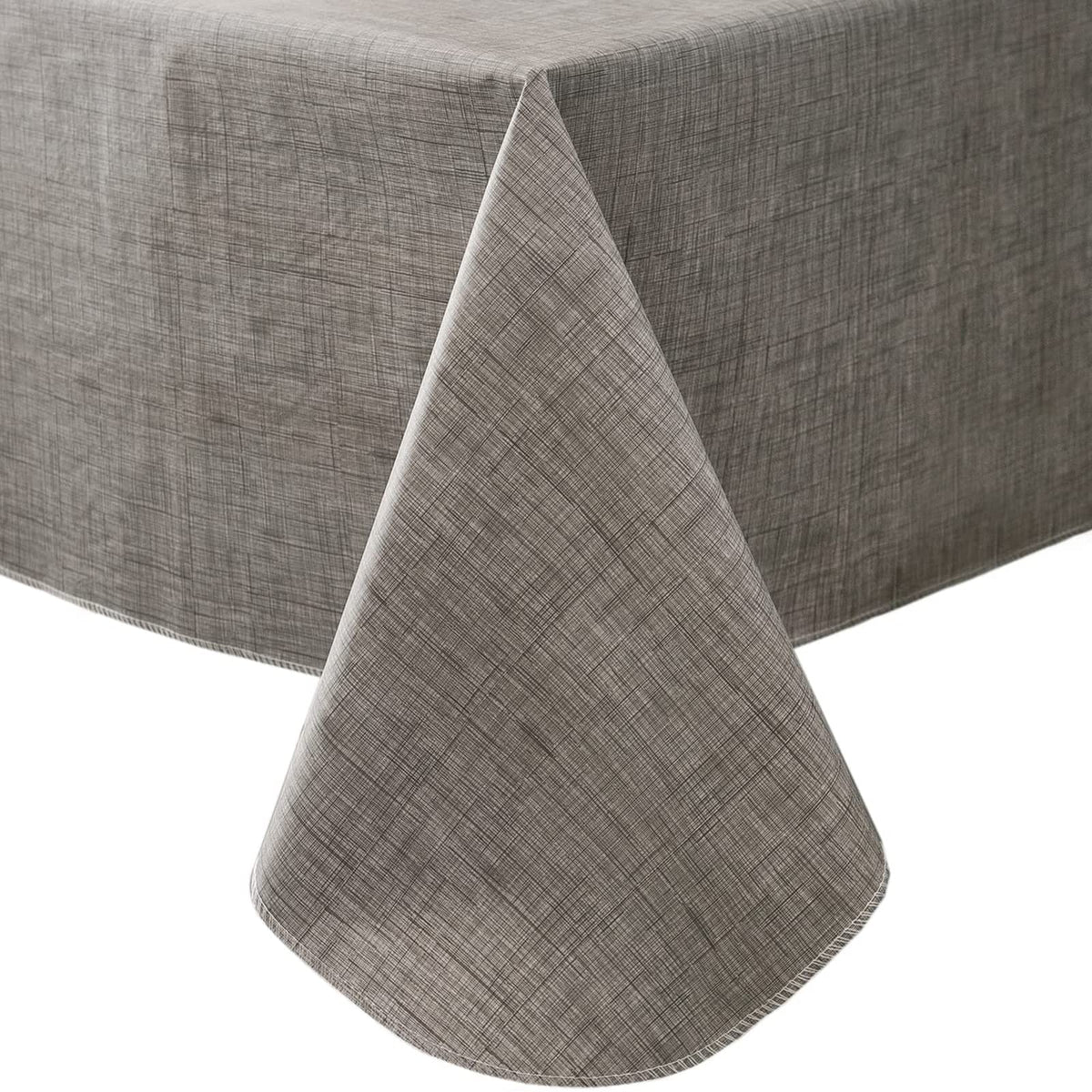 LIBERECOO Vinyl Tablecloth with Flannel Backing, Grass Green, Waterproof, Stain-Resistant, Easy-Clean Table Cover for Holiday, Dining, Kitchen, and Outdoor Use, 60" x 60" Square