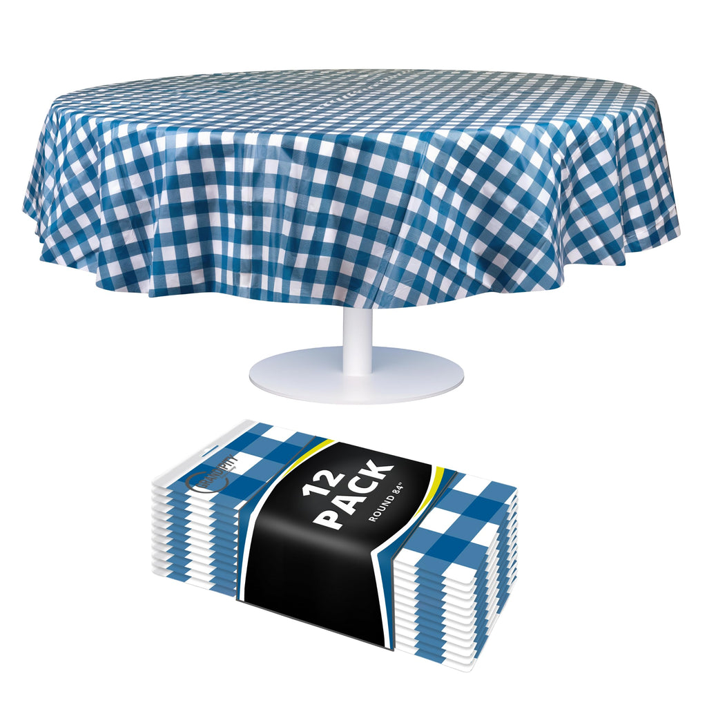 Grandipity Plastic Table Cloth Disposable 12 Pack 54” x 108” Rectangle