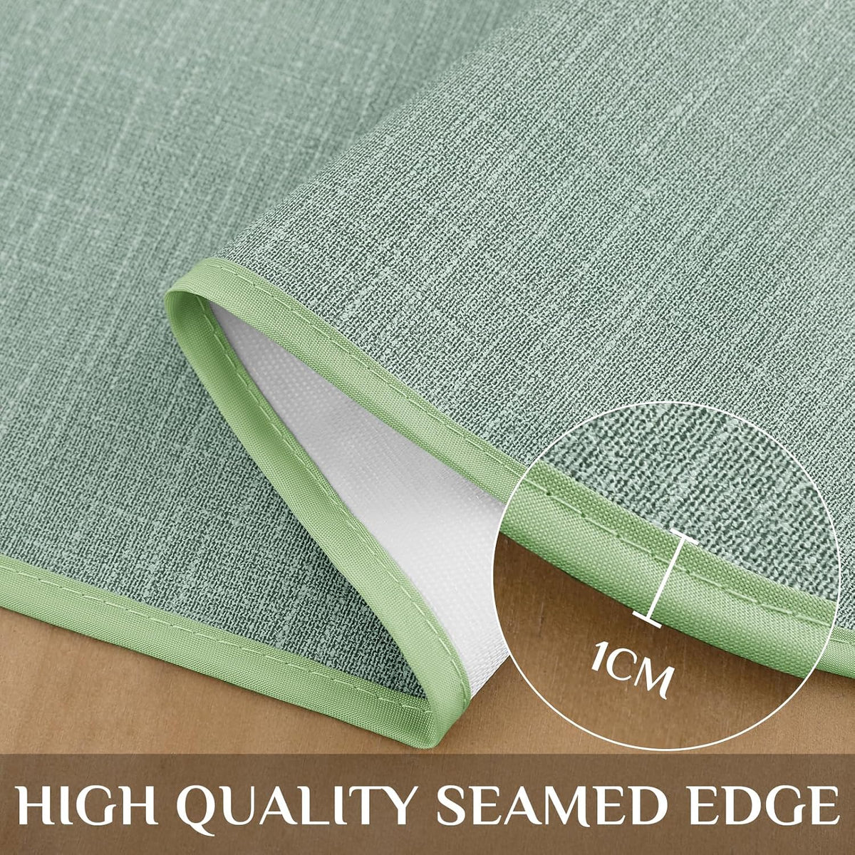 Softalker Outdoor Vinyl Edge Tablecloth Rectangle, 54 x 78 Inch, Sage