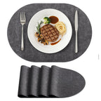 homing Heat Resistant Oval Placemats Set of 6, Light Grey