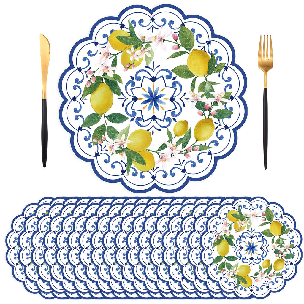 50 PCS Paper Placemats Disposable, Vintage Wildflower Place Mats