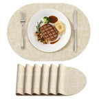 homing Heat Resistant Oval Placemats Set of 6, Light Grey