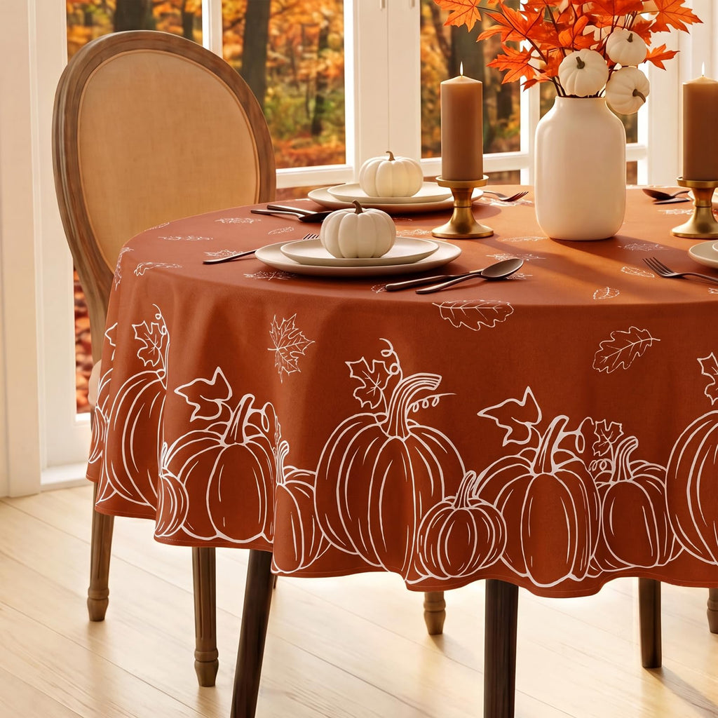 Softalker Fall Tablecloth Rectangle 60 x 84 Inch, Thanksgiving Home Decor