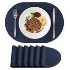 homing Heat Resistant Oval Placemats Set of 6, Light Grey
