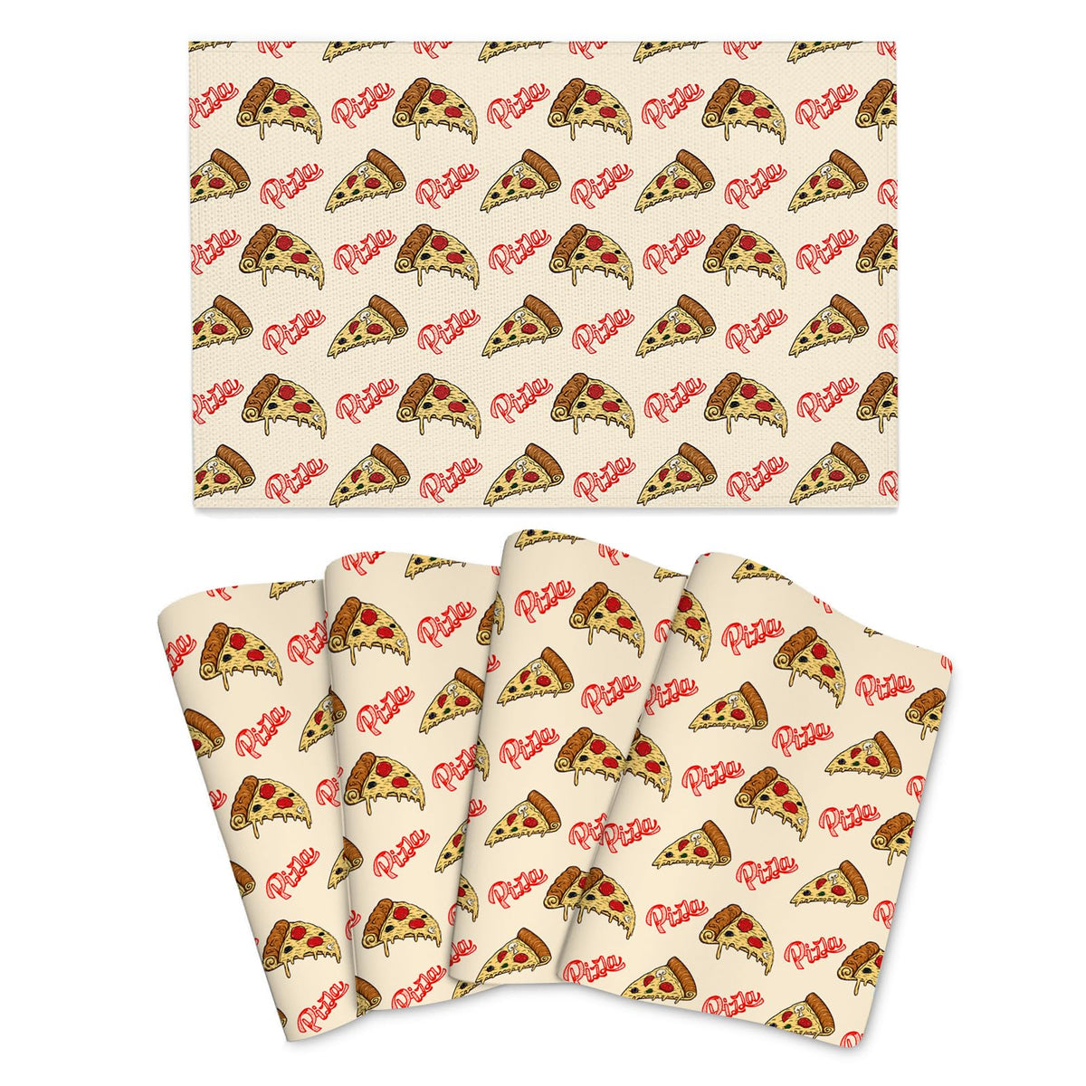 Boho Floral Placemats Set of 4, Colorful Dining Table Mats 12"x18"