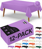 Utopia Kitchen Plastic Table Cloth Disposable [White, 12 Pack]