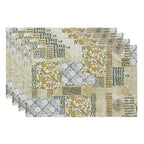 QIYI Boho Table Placemats Set of 4, 12"x18" Linen Place Mats, Wildflowers