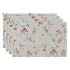 QIYI Boho Table Placemats Set of 4, 12"x18" Linen Place Mats, Wildflowers