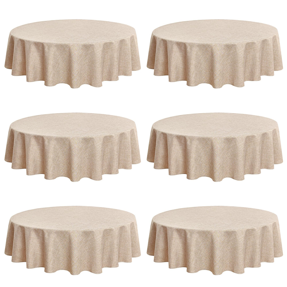 Fitable Nature Faux Linen Tablecloths Rectangle 60 x 84 Inch - 2 Pack Neutral Table Clothes for 4-6 Foot Tables, Wrinkle-Proof Faux Burlap Table Cover for Dining, Farmhouse, Outdoor Picnic, Camping