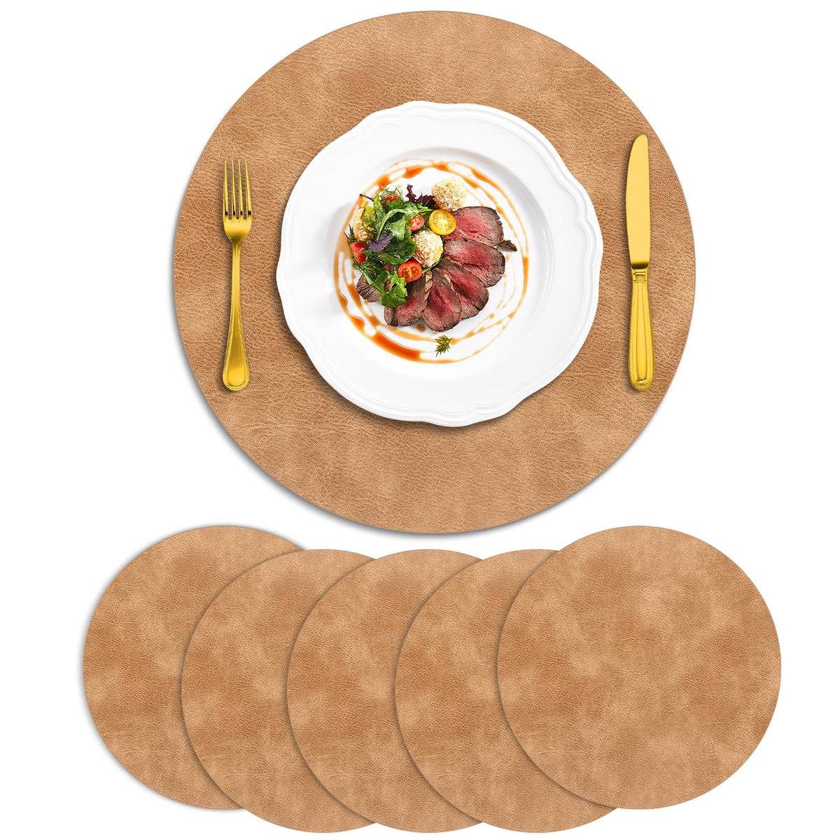ADRIMER Placemats, Heat Resistant Oval Place Mats Set of 4 Easy to Clean