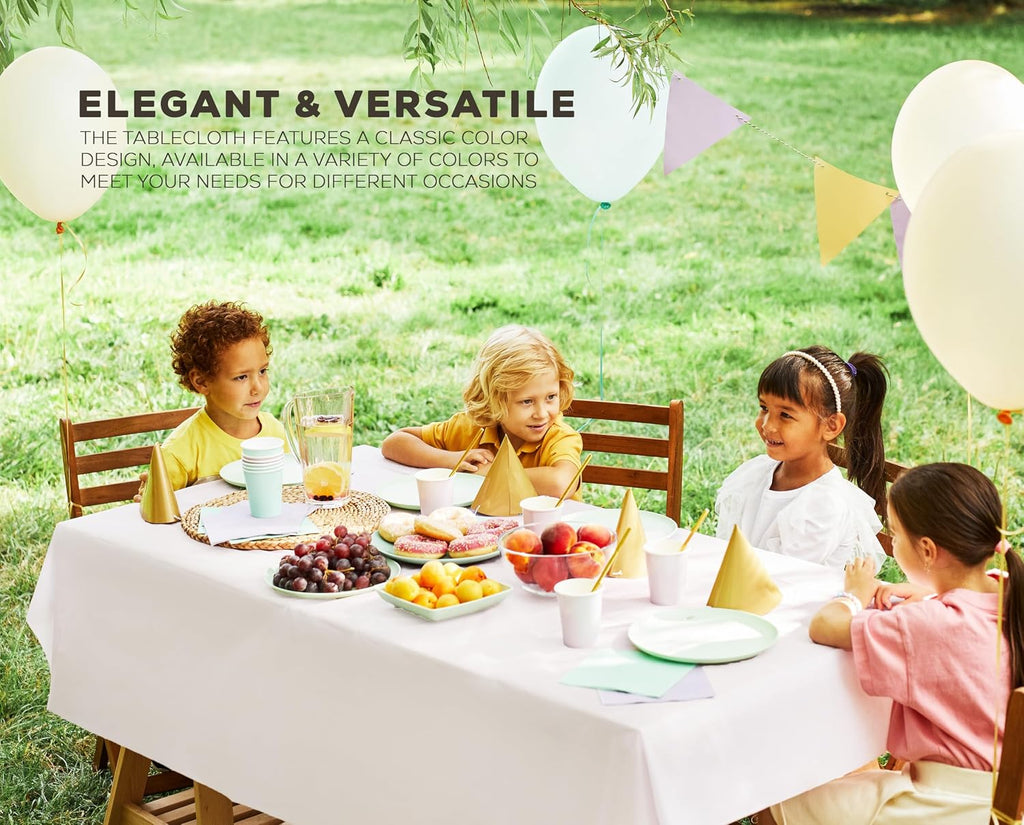 Utopia Kitchen Plastic Table Cloth Disposable [White, 12 Pack]