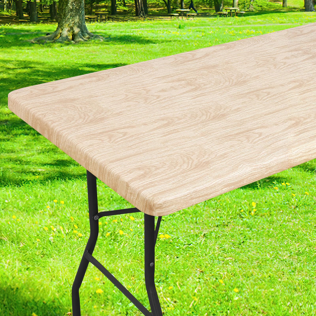 Smiry Rectangle Table Cloth, Waterproof Plastic Table Cover for 5FT Tables