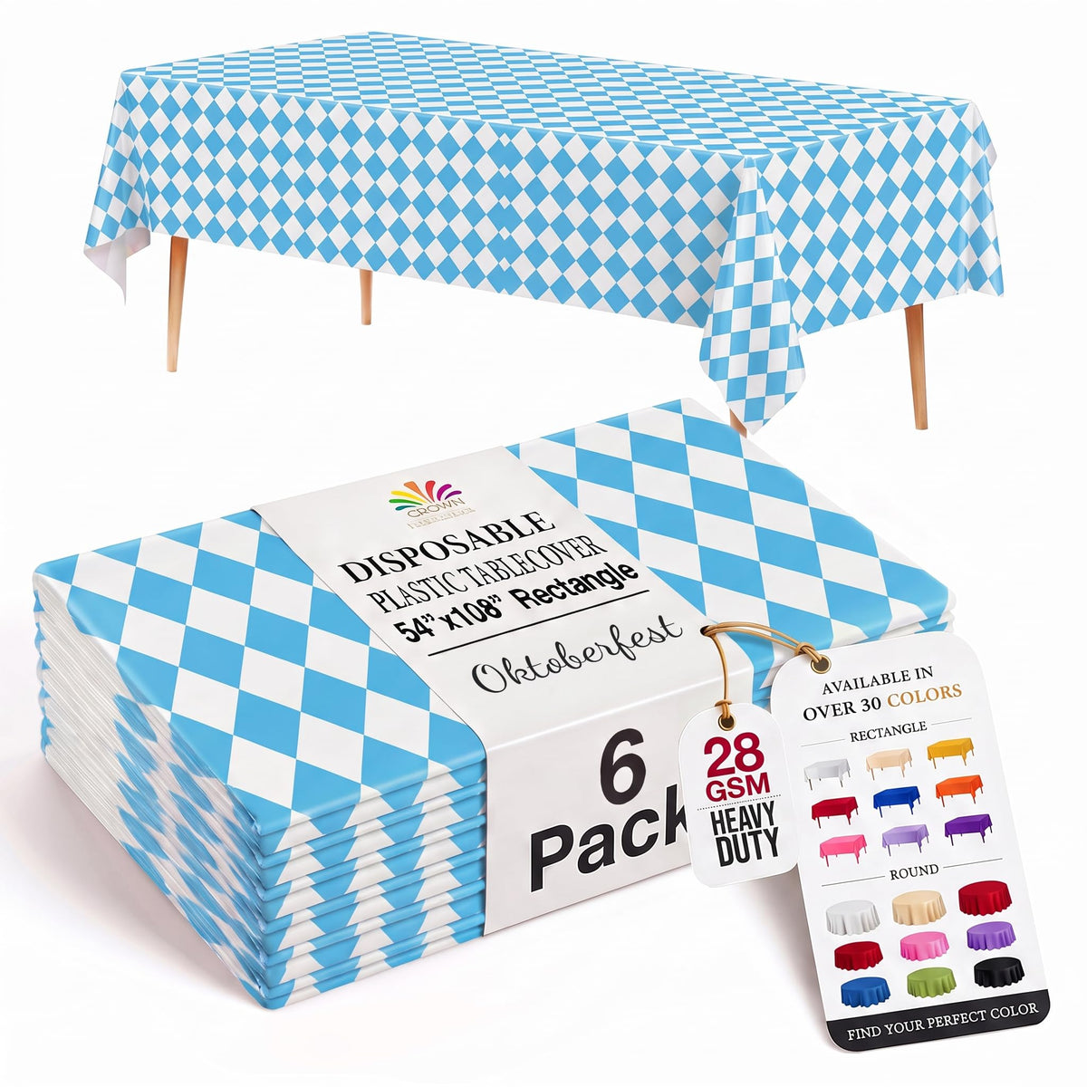 Exquisite Purple Plastic Table Cloth Disposable 6 Pack - 54 x 108 Inch Rectangle Tablecloth for 6 Foot Tables - Waterproof Table Cover for Party Wedding Birthday Graduation BBQ Catering