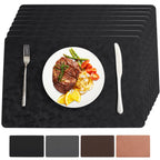 Black Halloween Vinyl Placemats Set of 6 Waterproof Table Mats